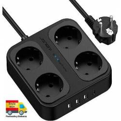 Regleta Ladron 4 Enchufes 3...
