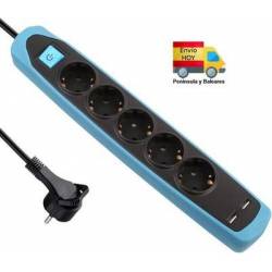 Regleta Ladron 5 Enchufes 2...